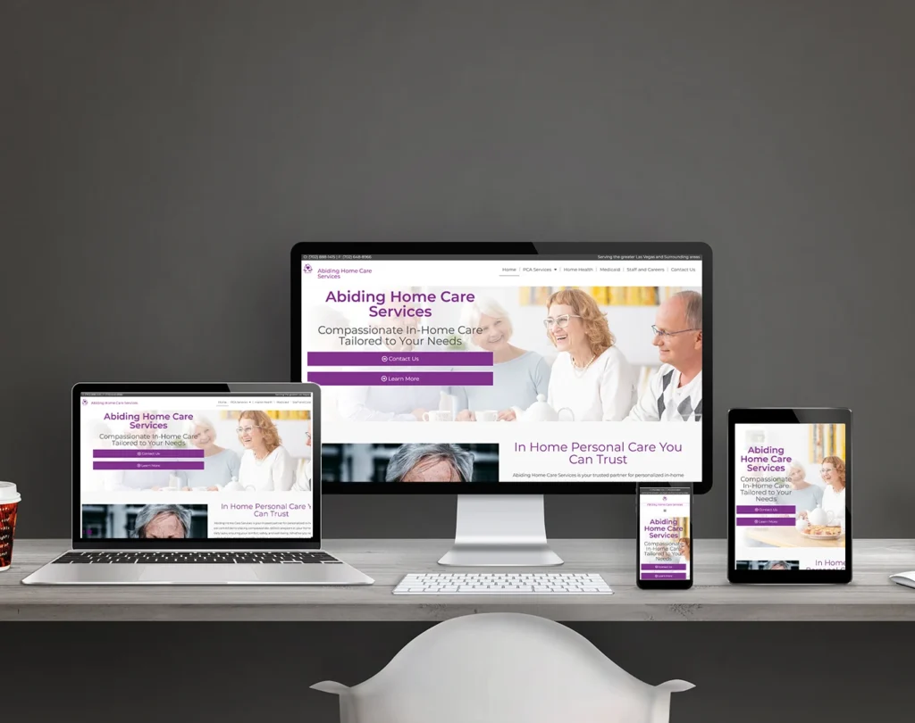 Abiding Home care website design example