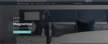 Magnetico Sleep Pads ecommerce website example